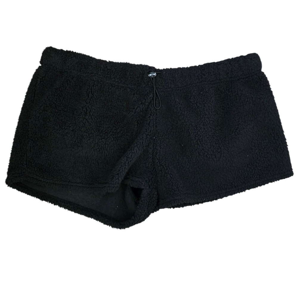 No Boundaries Black Plush Fleece Short XXL 20 Sherpa Loungewear Toggle Waist NWT